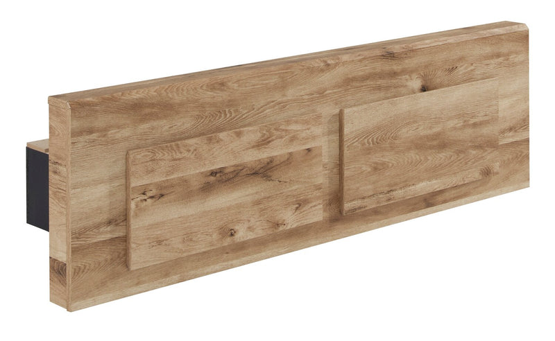 Lit de rangement Derekson naturel avec 2 tiroirs intégrés au pied du lit - format grand lit