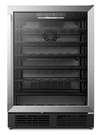 Refroidisseur hybride à boissons et à vin Hisense de 5,4 pi3 pour 54 bouteilles avec porte réversible - noir - HWS054B1ASD