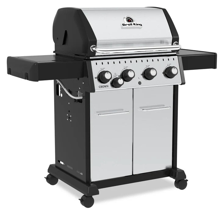 Gril à gaz naturel CrownMC S 440 en acier inoxydable de Broil King avec brûleur latéral - 865367