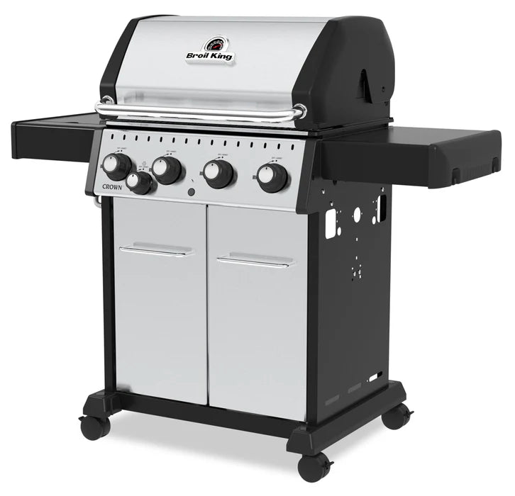 Gril à gaz naturel CrownMC S 440 en acier inoxydable de Broil King avec brûleur latéral - 865367