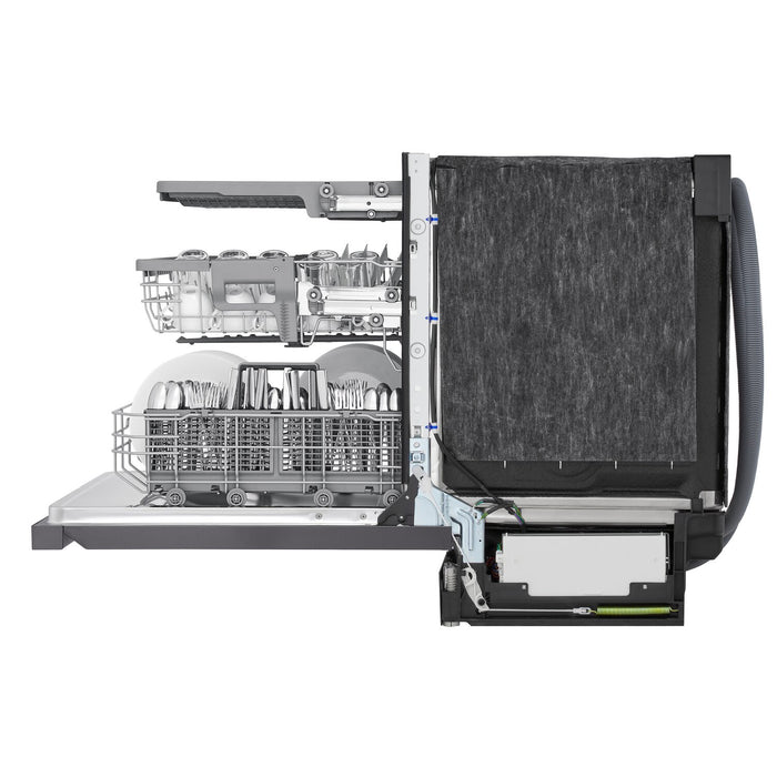 Lave-vaisselle intelligent encastré LG à 46 dBA de 24 po avec commandes sur le dessus et QuadWashMC Pro - acier inoxydable noir Smudge-ProofMD - LDPH5554D