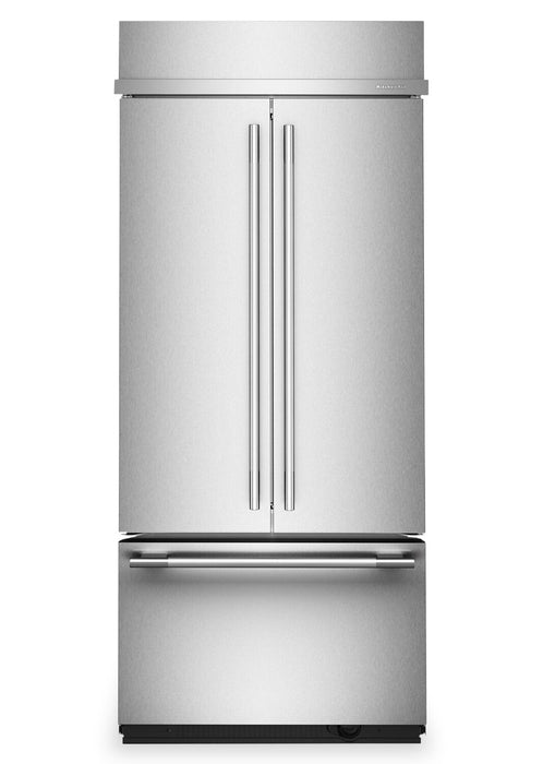 Réfrigérateur KitchenAid de 20,8 pi3 et de 36 po à portes françaises à congélateur inférieur - acier inoxydable - KBFN536SPS