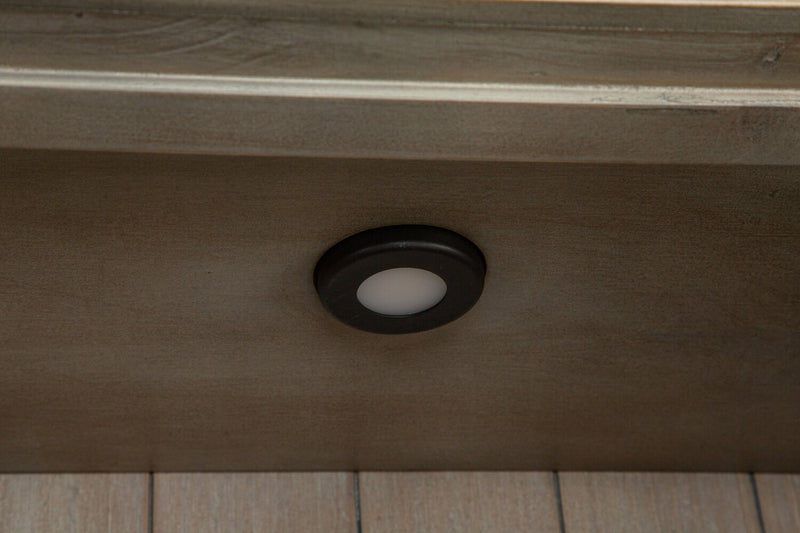 Section latérale rustique Baron de 22 po avec rangement et système de gestion des câbles - gris tourterelle