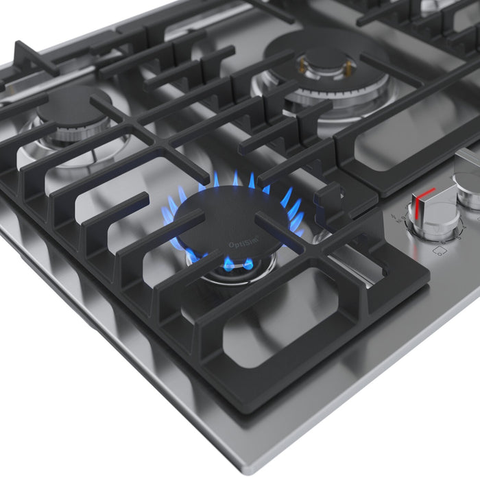 Surface de cuisson à gaz Bosch de série 800 de 30 po avec brûleur puissant à flamme double - NGM8059UC