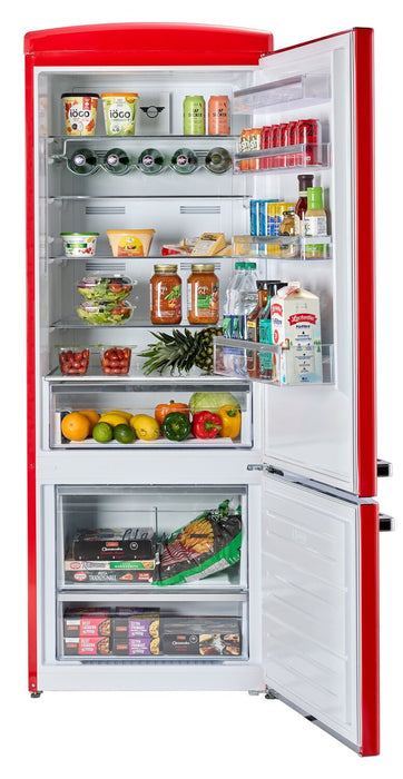 Réfrigérateur Classic Rétro d’Unique de 28 po et de 17 pi3 à congélateur inférieur - rouge - UNQ-455L R AC