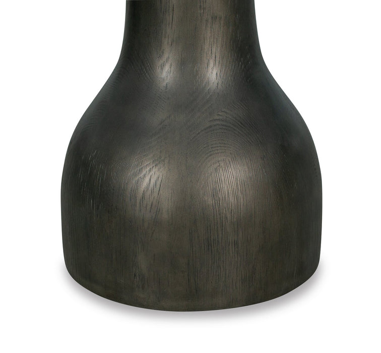 Table de bout moderne ronde Eldon de 20 po en bois massif - grain de café