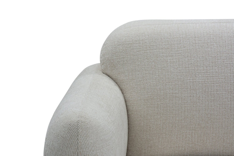Sofa Sadie de 78,7 po en tissu avec pattes en hévéa - beige 