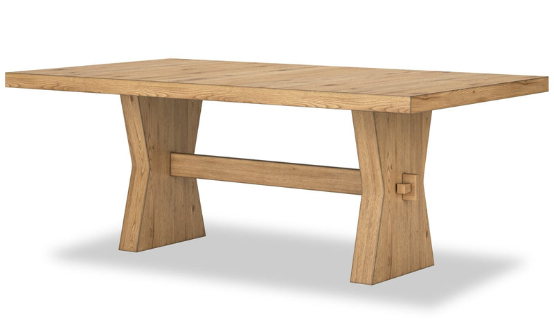 Ensemble de salle à manger Shaw 5 pièces avec table de 78 po (L), base à tréteaux et 4 chaises - naturel