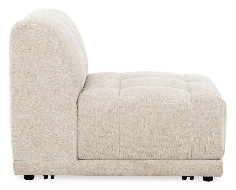 Fauteuil modulaire sans accoudoirs Oaklyn Kort & Co. de 32 po en tissu avec coussin de siège capitonné - beige