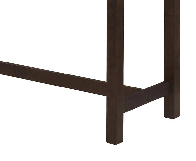 Coin-repas moderne Noah de 60 po avec 3 tabourets de hauteur comptoir et ports USB - espresso