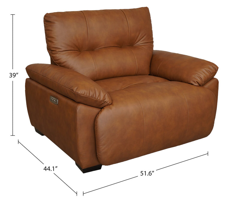 Fauteuil à inclinaison électrique Bello de 51,6 po en tissu d’apparence cuir - brun
