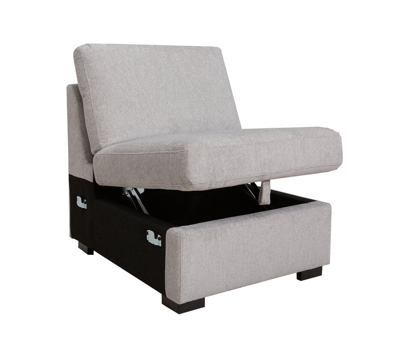 Sofa sectionnel Vault 5 pièces avec causeuse-lit et fauteuils de rangement - gris