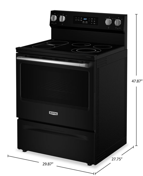 Cuisinière électrique Maytag de 5,3 pi3 et de 30 po avec friture à air sans préchauffage - noire - YMFES6030RB