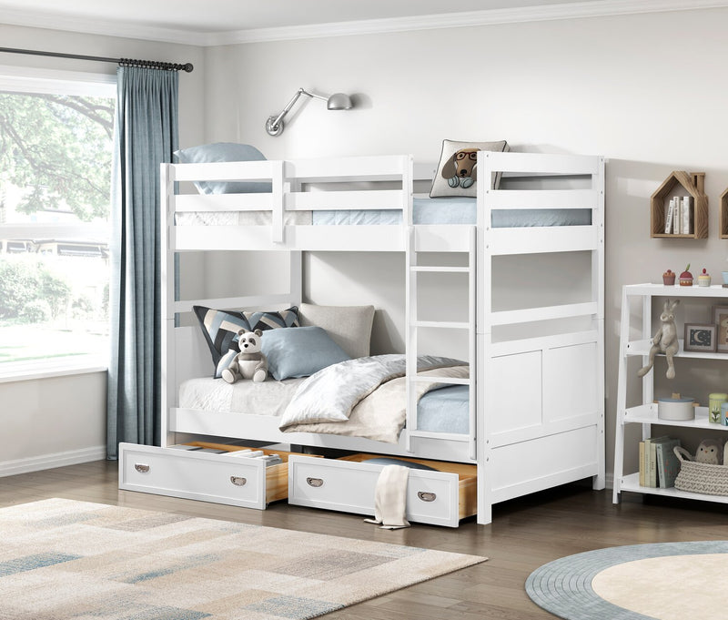 Ensemble 2 tiroirs gigognes Quinn pour lit ou lits superposés - blanc