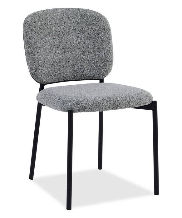 Ensemble de salle à manger Luka 5 pièces en métal avec table ronde de 43,5 po (L), dessus en pierre frittée et 4 chaises - gris