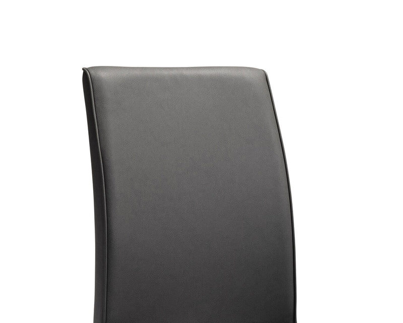 Chaise de salle à manger Naya en cuir végétalien et en métal - grise