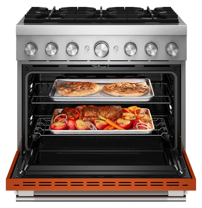 Cuisinière hybride KitchenAid de 5,1 pi3 avec friture à air sans préchauffage - orange brûlée - KFDS936SSC