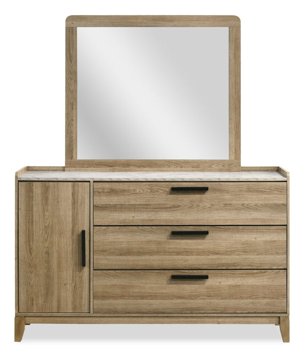 Miroir de commode de chambre à coucher Sable - brun clair
