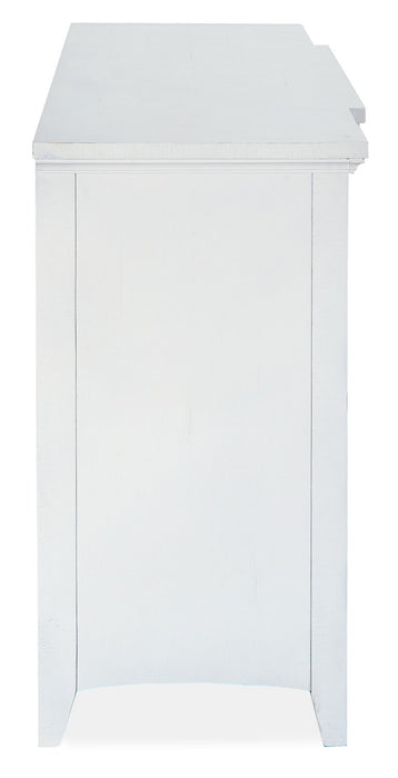 Meuble pour téléviseur traditionnel Wesley de 90 po avec rangement et système de gestion des câbles pour téléviseurs jusqu’à 95 po - blanc calcaire