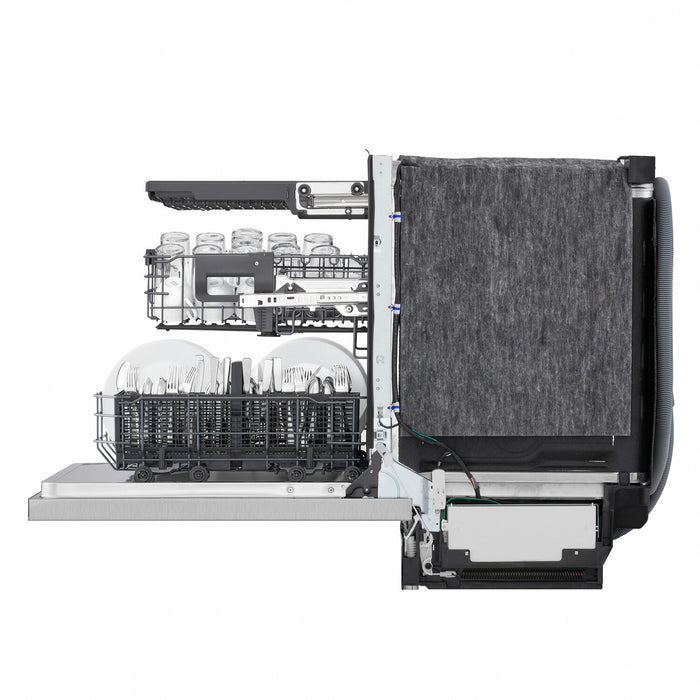  Lave-vaisselle encastré LG à 46 dBA de 24 po avec commandes sur le dessus et QuadWashMC - acier inoxydable - LDNPQ555S
