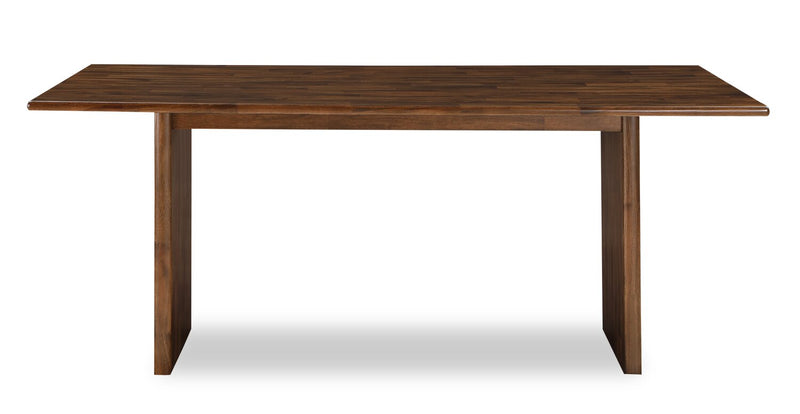 Ensemble de salle à manger Vale 6 pièces en bois avec table de 72 po (l), banc et 4 chaises - brun et beige