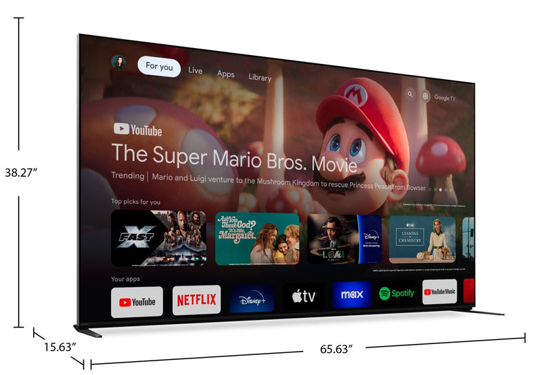 Téléviseur intelligent QLED Mini DEL SONY Bravia 9 UHD 4K de 75 po avec Google TVMC (K75XR90) - modèle 2024