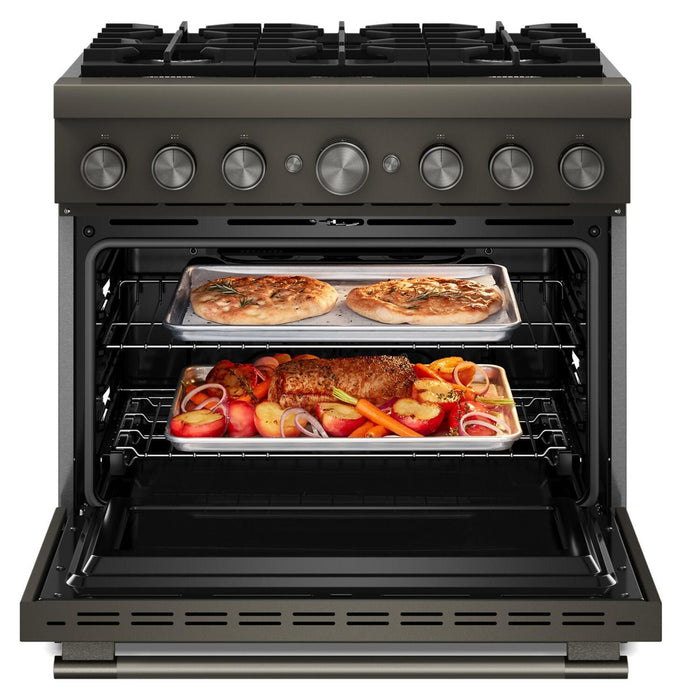Cuisinière hybride KitchenAid de 5,1 pi3 avec friture à air sans préchauffage - minerai noir - KFDS936SBE