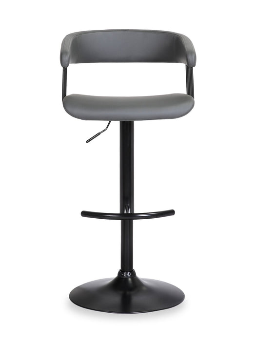 Tabouret bar Java en tissu de cuir végétalien et en métal avec siège pivotant et réglable - gris