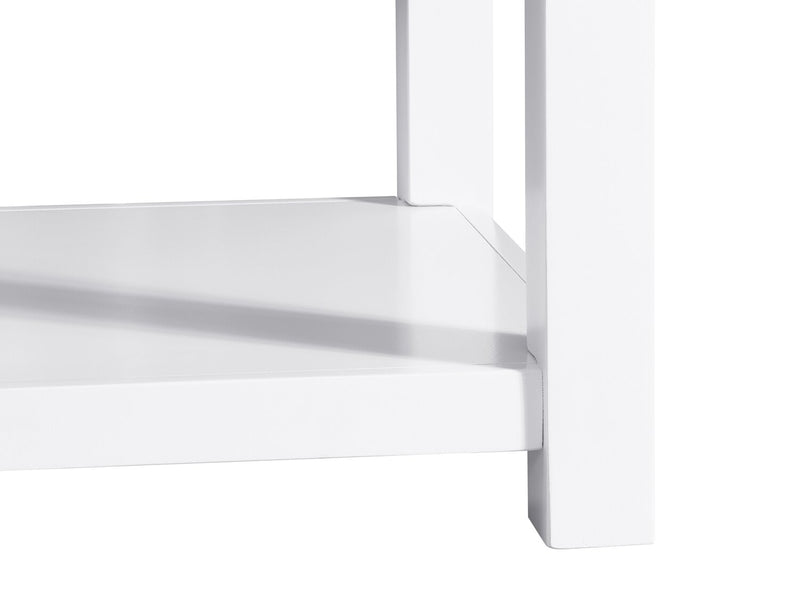 Table de bout moderne Centennial de 24 po avec rangement et tablette - blanche