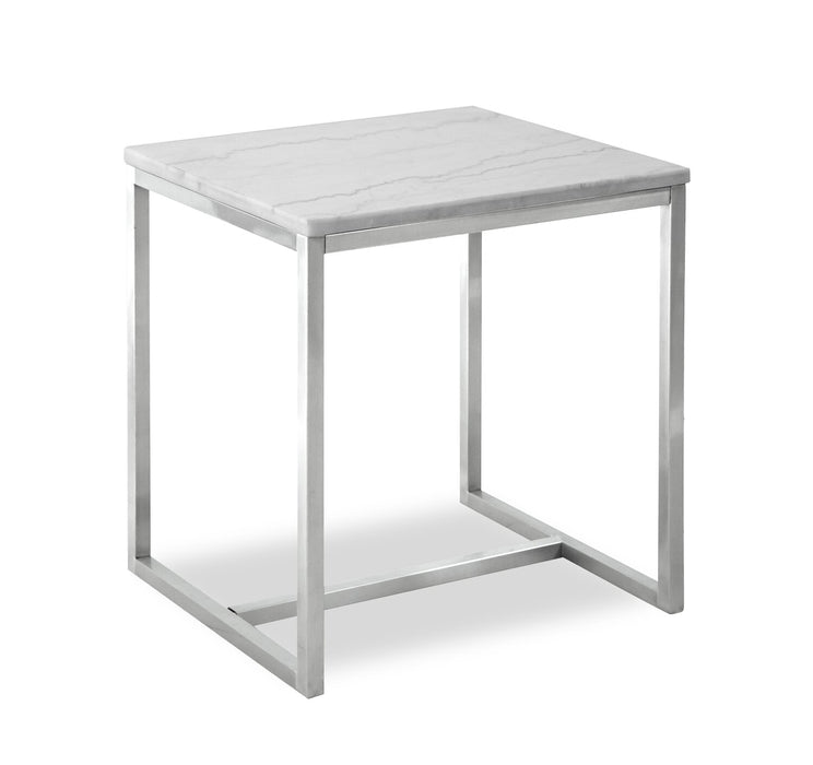 Table de bout moderne Sampson en marbre de 20 po - blanc