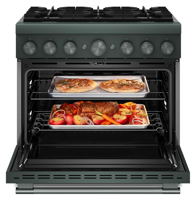 Cuisinière hybride KitchenAid de 5,1 pi3 avec friture à air sans préchauffage - genévrier - KFDS936SJP