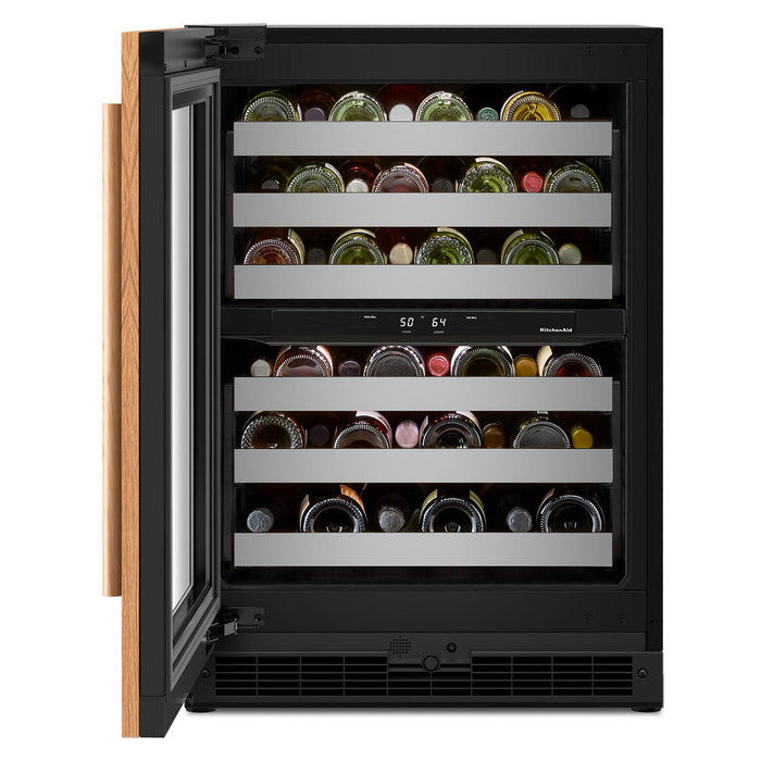 Refroidisseur à vin sous le comptoir KitchenAid de 24 po avec extension complète – panneau personnalisable - KUWR324SPA
