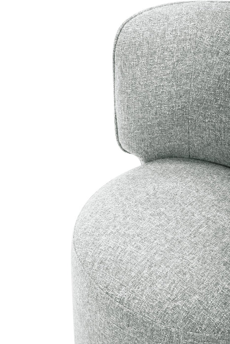 Chaise de salle à manger coulissante Zola en tissu de polyester - gris nuage