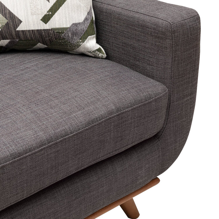 Sofa Freeman de Kort & Co. de 80 po de format condo en tissu d’apparence lin avec base et pattes en bois - gris anthracite