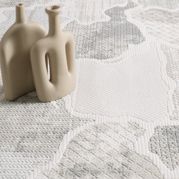 Carpette Cove grise à motif de vagues - 6 pi 7 po x 9 pi 6 po