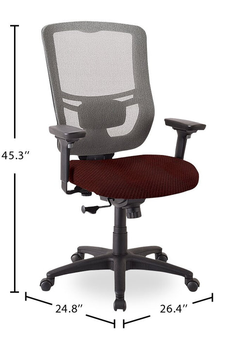 Chaise de bureau Dante de Tempur-Pedic de 26,4 po - rouge avec dossier à mailles