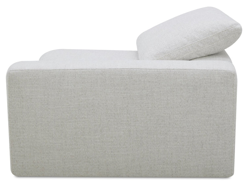 Fauteuil de droite à inclinaison électrique modulaire Sky de 45,75 po en tissu avec coussins en duvet et plumes - blé Nathan