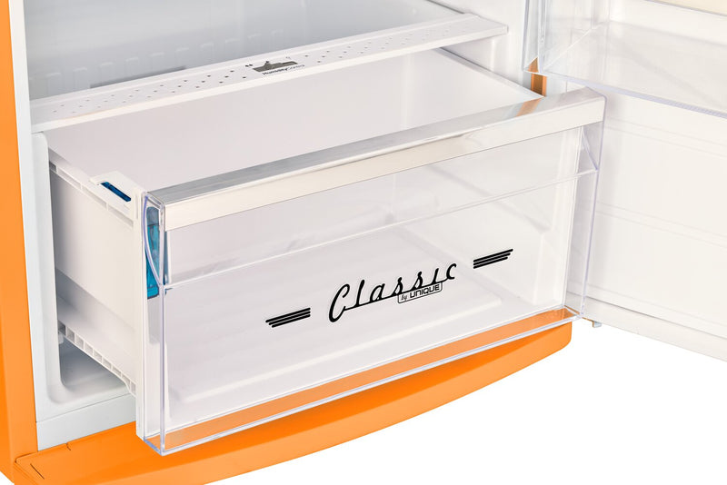 Réfrigérateur Classic Rétro d’Unique de 24 po et de 11 pi3 à congélateur supérieur - orange creamsicle - UNQ-310L O TM