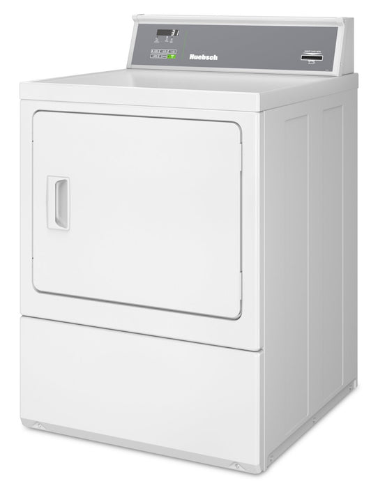 Sécheuse électrique commerciale Huebsch de 7 pi3 à chargement frontal avec compatibilité avec les cartes - blanche - HDENYRGS176CW01