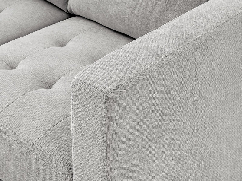 Causeuse Metro de 57 po en tissu avec coussins de siège capitonnés et coussins de dossier réversibles - neutre