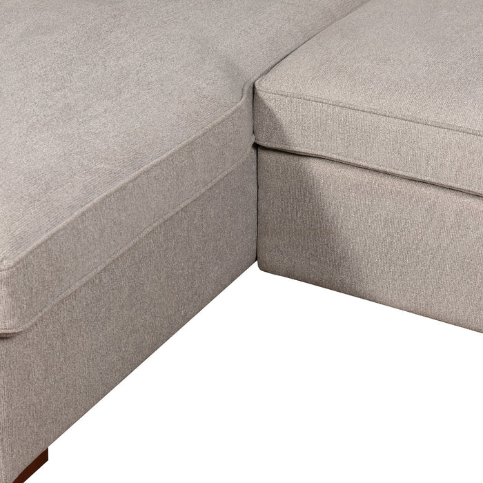 Sofa-lit sectionnel de droite Haven de Scott Living 4 pièces en tissu de chenille avec fauteuil long de rangement - gris