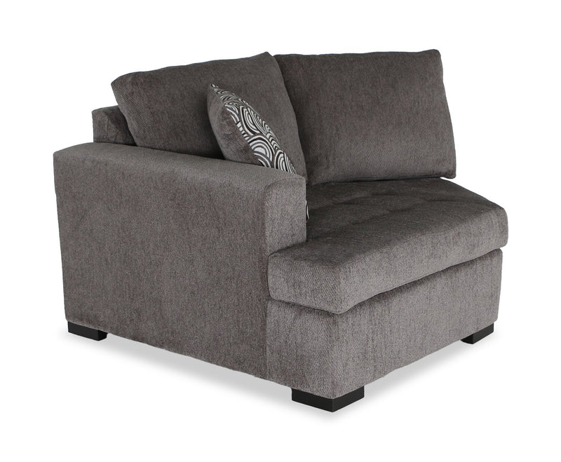 Sofa-lit sectionnel enveloppant de gauche Legend 2 pièces fabriqué au Canada en tissu de chenille - brun étain