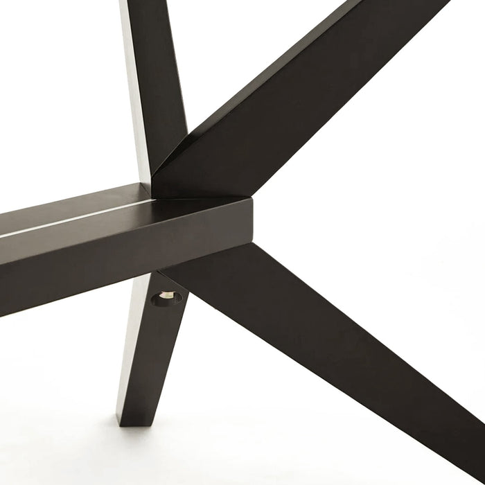 Table de salle à manger Ace de 63 po (L) avec dessus en verre - brune