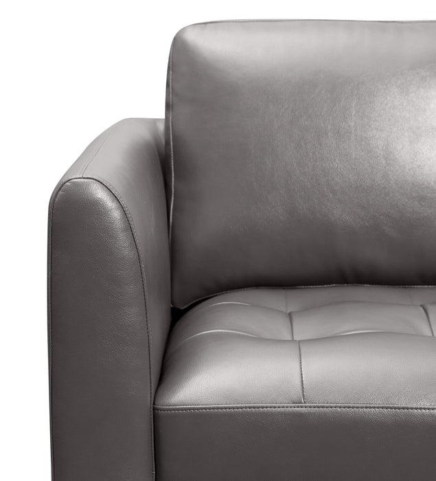 Sofa Erin de 80,3 po en tissu d’apparence cuir avec coussins de siège capitonnés - gris