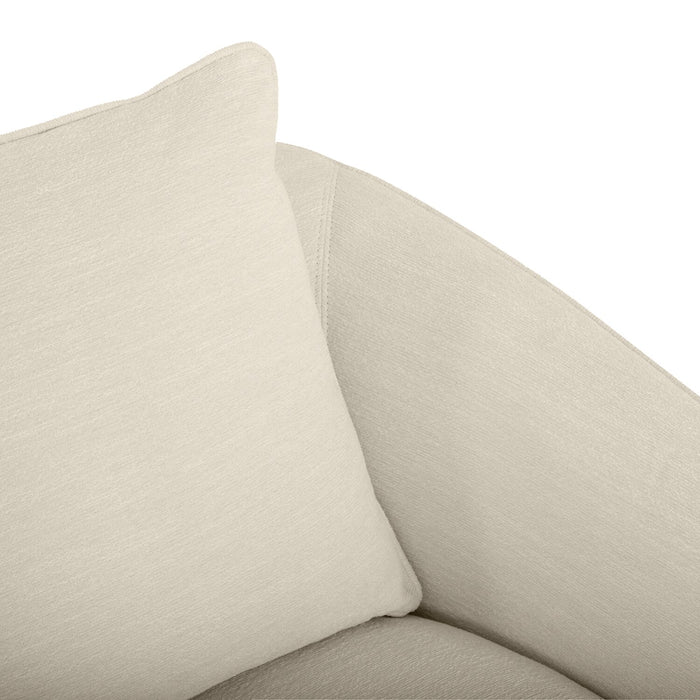 Fauteuil d’appoint pivotant Rio de 34,5 po en tissu de chenille - blanc ivoire