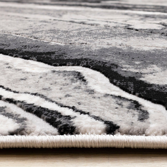 Carpette Plasma gris et noir - 5 pi 3 po x 7 pi 7 po