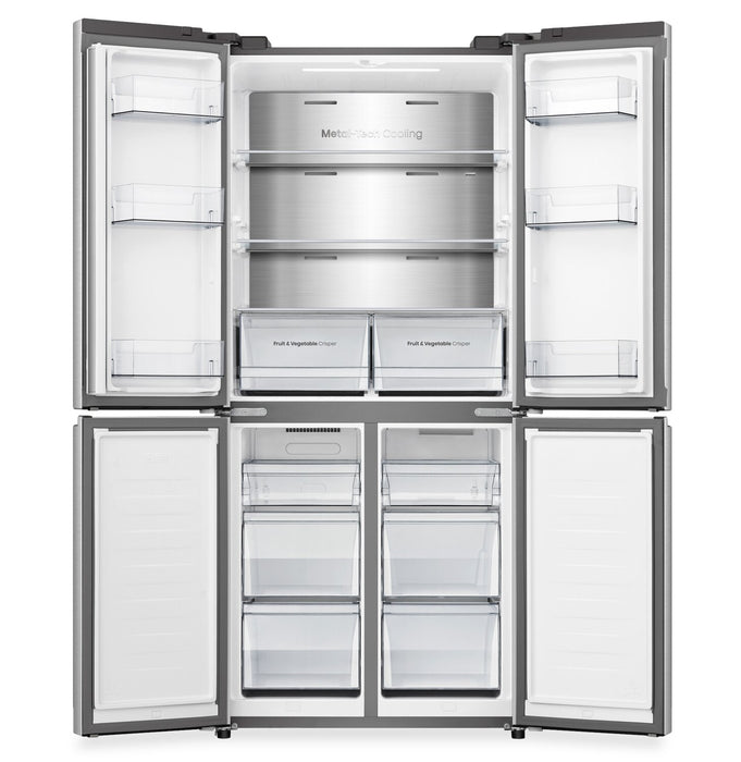 Réfrigérateur Hisense de 17 pi3 et de 31 po de à portes françaises - acier inoxydable résistant aux traces de doigts - RQ17A4CSD