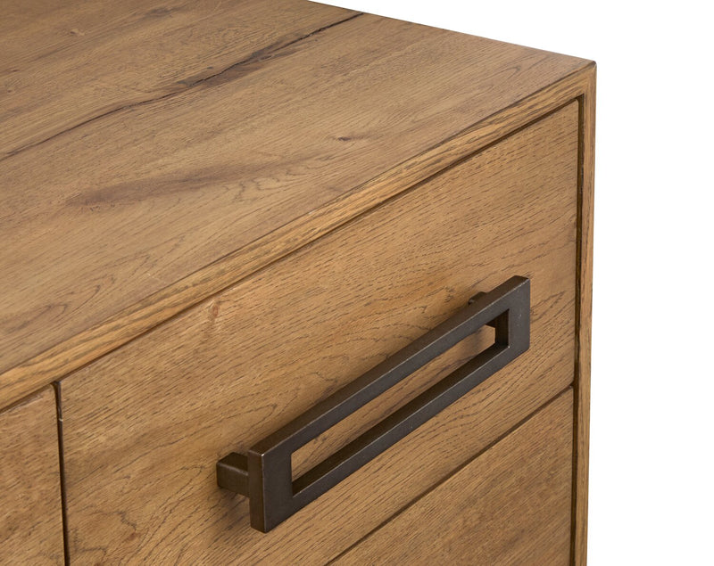 Commode Henri de Scott Living de 64 po (L) x 34 po (H) à 7 tiroirs en bois pour la chambre à coucher - brune