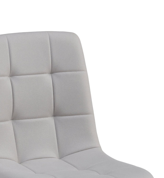 Chaise de salle à manger Arlo en métal avec siège et dossier coussinés capitonnés en tissu - grise