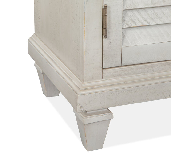 Meuble pour téléviseur rustique Baron de 62 po en pin avec rangement et système de gestion des câbles pour téléviseurs jusqu’à 70 po - albâtre